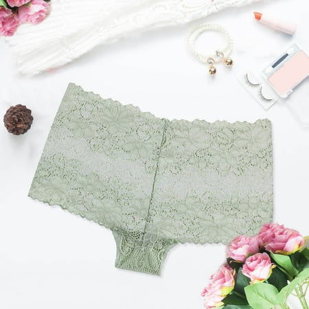 

Gubotare Women S Panties Women Sexy Transparent Underwear Seamless Lace Panties Thong BowHollow Out Underpants Female String Tanga Green S