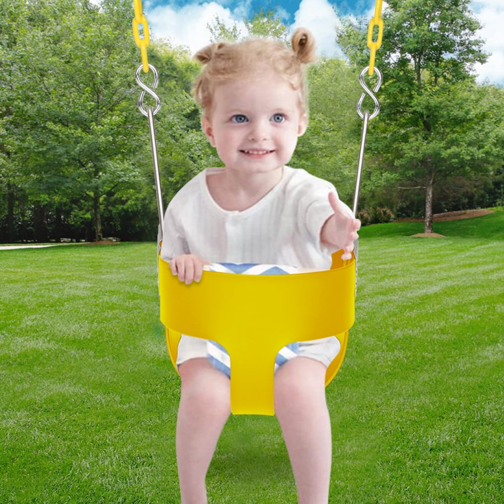Outdoor Kids Swing, High Back Full Bucket Swings for Kids Toddler