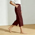 thumbnail image 4 of yillto Women's Capris Pant Satin Silky Straight Leg Trousers Casual Business Summer Cropped Pants, 4 of 7