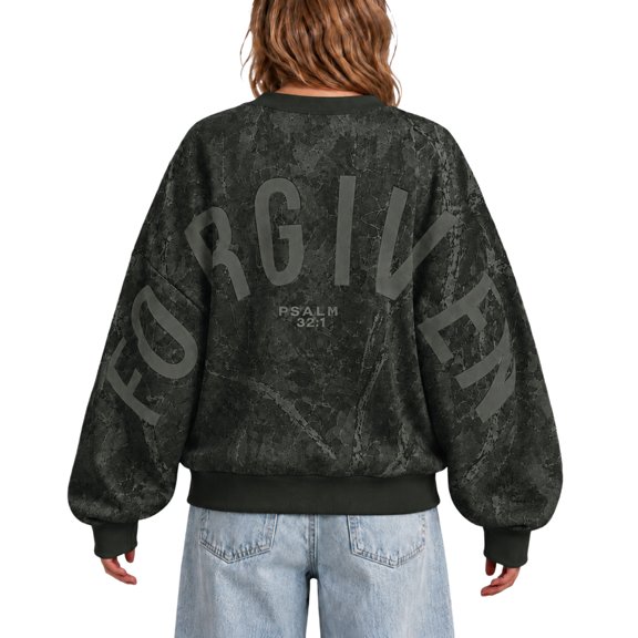 Christian Sweatshirts for Women Forgiven Sweatshirt Fleece Camo Sweatshirts