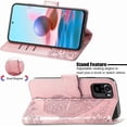 thumbnail image 3 of Wallet Case for Xiaomi Redmi Note 10 4G(Not 5G) with 3D Butterfly Embossing Slim Flip PU Leather Magnetic Closure Credit Card Slots Holder Cover for Redmi Note 10S HZD Rhinestone Rose Gold, 3 of 14