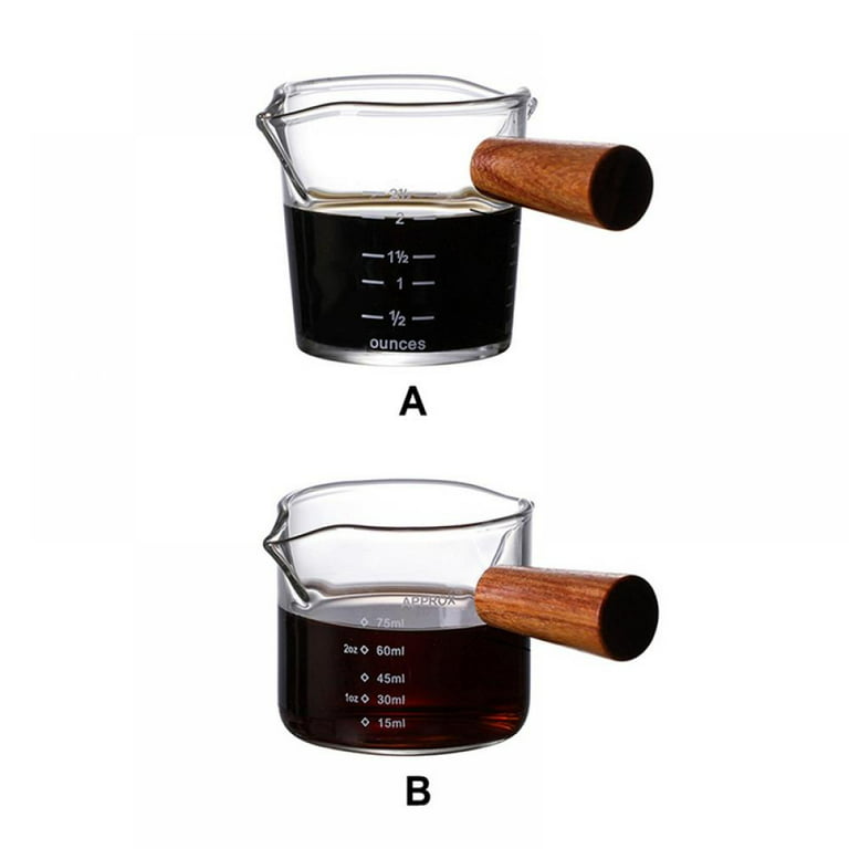 Espresso Cups with Wood Handle Mixing Mug Clear Espresso Accessories Carafe