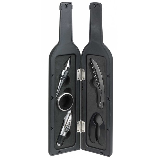 Wine Bottle Shaped Wine Accessory Case and Bar Set By Ganz Walmart