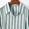 thumbnail image 5 of GrmtClth Button Down Shirt Men Short Sleeve Striped Shirts Casual Cotton Linen Beach Shirts 2026 Summer Stylish Hawaiian Shirts Green XL, 5 of 7