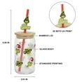 thumbnail image 2 of The Grinch AOP 15 Oz. Glass Cup with Straw and Lid, 2 of 4