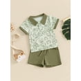 thumbnail image 2 of JYYYBF Toddler Boys Summer Shorts Sets Short Sleeve Lapel Animal Print Shirt and Drawstring Shorts Sets, 2 of 7