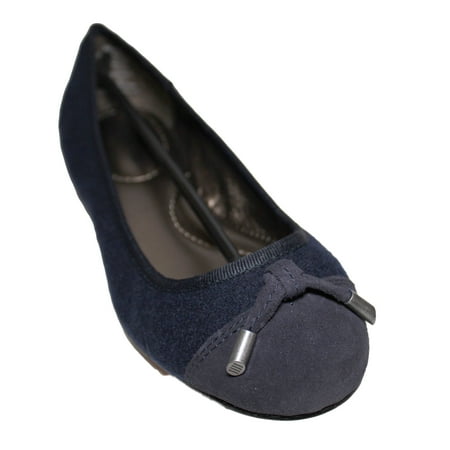 

Lands End Women Shoe Size 5.5 B Classic Cap toe Ballet Flat True Navy