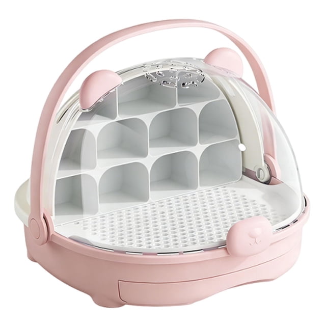 lingqin Silkworm Breeding Box Clear Silkworm Growth Box Easy to Observe Habitat Cage Pink