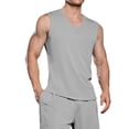 thumbnail image 1 of pstuiky Camiseta sin mangas para hombre, Traje deportivo y de ocio de manga corta con cuello redondo para hombre. Camisas de hombre xxl, 1 of 6