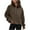 Coffee, variant on UJNDER Women's Stand Collar Half Zip Pullover Sweatshirt Long Sleeve Loose Fit for Sports Yoga Autumn Winter Comfort Green M
