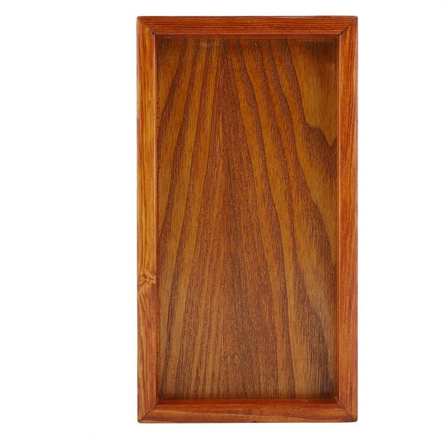Plateau à Thé Rectangulaire en Bois pour Table de Service Assiette de Rangement pour Collations pour Hôtel Maison (22*12cm)