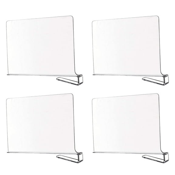 Voiceine 4pcs Clear Shelf Divider Cabinet Closet Divider Wardrobe Divider Shelf Separator