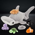thumbnail image 3 of MaoGoLan 7PCS Hammerhead Shark Stuffed Animal 23'' Giant Hammerhead Shark With 6 Sea Animals Plush Toy, 3 of 9