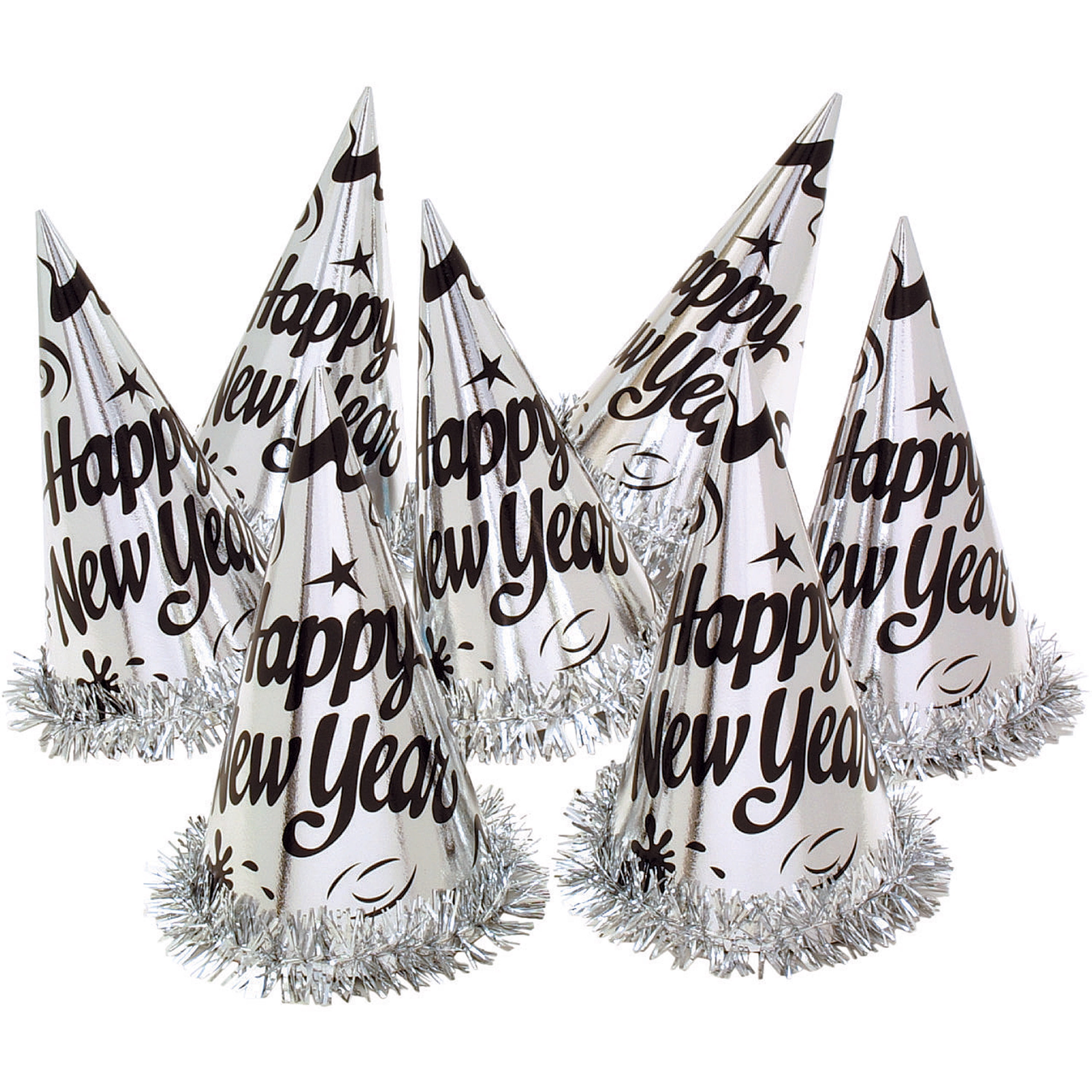 Party 12 Silver Foil Cracker Hats Christmas 