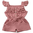 thumbnail image 1 of MesaSe Toddler Baby Girls Fly Sleeve Ruffled Waistband Romper Outfits, 1 of 4