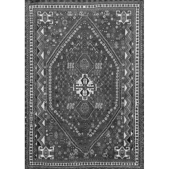 Ahgly Company Indoor Rectangle Persian Gray Traditional Area Rugs, 8' x 10'
