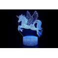 thumbnail image 2 of 3d Unicorn Optical Illusion Night Light With16 Colors Adjustable Timer Remote & Smart Touch For Girls Room Great Gifts, 2 of 4