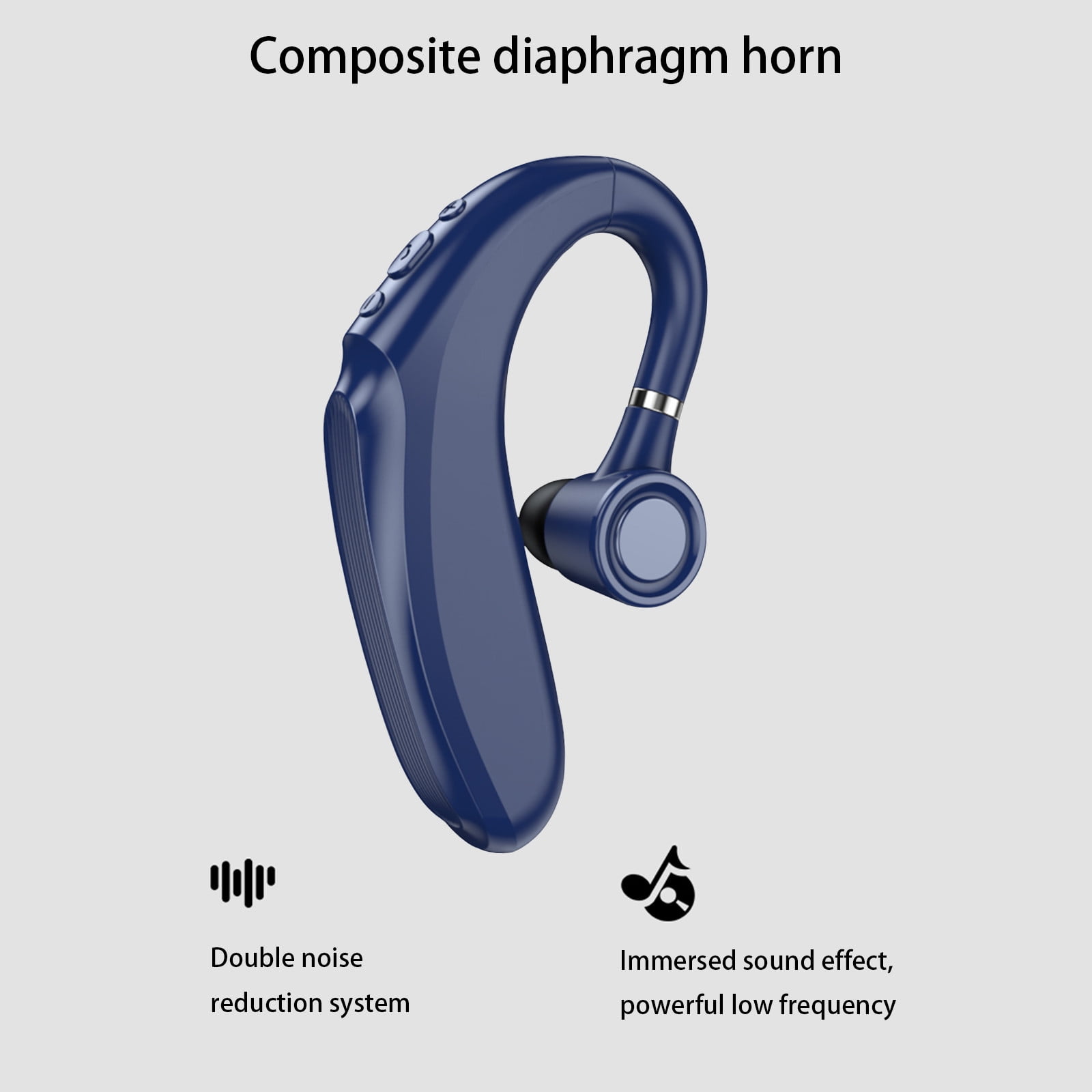 Weloille BLE 5.2 Bluetooth Headset Wireless Earpiece with Noise Cancelling Mic, Ultralight Comfortable for Business Office Driving Sport