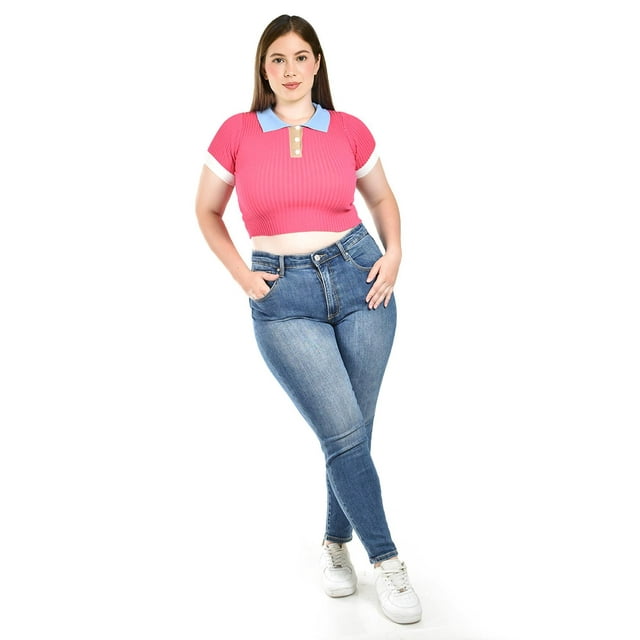 Jeans skinny con deslaves Tallas Extras, 6695 (Mezclilla tono medio) azul 36