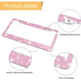 thumbnail image 3 of 2PCS Bling Car License Plate Frame, Handcrafted Crystal Stainless Steel, Sparkly, Durable, Universal Fit, Car Accessories for Girls, Women (Pink), 3 of 7