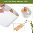 thumbnail image 4 of YSTINNG Toothbrush Holders Bamboo Electric Toothbrush Holder Bathroom Storage Organizer Countertop for Toothpaste, Floss, Razor, White DYF329-1691, 4 of 9