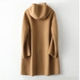thumbnail image 4 of Hontri Women's Anoraks, Women Lapel Long Trench Hooded Jacket Autumn Coats Slim Jacket Long Outwear Womens 3Xl, 4 of 9