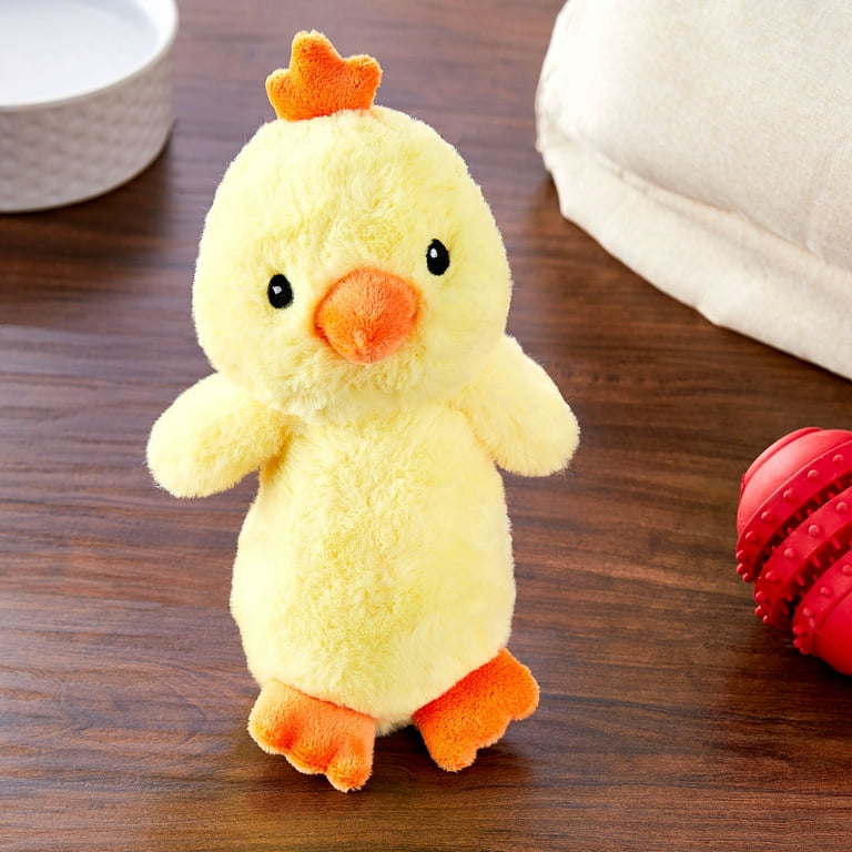 Vibrant Life Spring 9 inch Squeaky Stuffed Yellow Plush Duck Dog Toy 