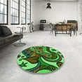 thumbnail image 4 of Ahgly Company Machine Washable Indoor Round Transitional Chocolate Brown Area Rugs, 8' Round, 4 of 7