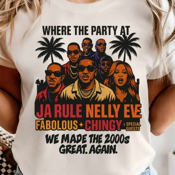 Where The Party At Tour Shirt – Ja Rule Nelly Eve Fabolous Chingy Tee – 2000s Hip Hop Concert Graphic Tee