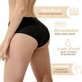 thumbnail image 2 of VOOPET 5Pack Leak Proof Menstrual Panties Plus Size Four-layer Period Underwear for Women Mid Waist Cotton Postpartum Briefs, 2 of 10