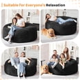 thumbnail image 4 of 4FT Bean Bag Chair, 4' Large Bean Bag Chairs for Adults with Removable Stripe Plush Cover, Memory Foam Beanbag Chair for Living Room Bedroom Dorm Black, 4 of 6