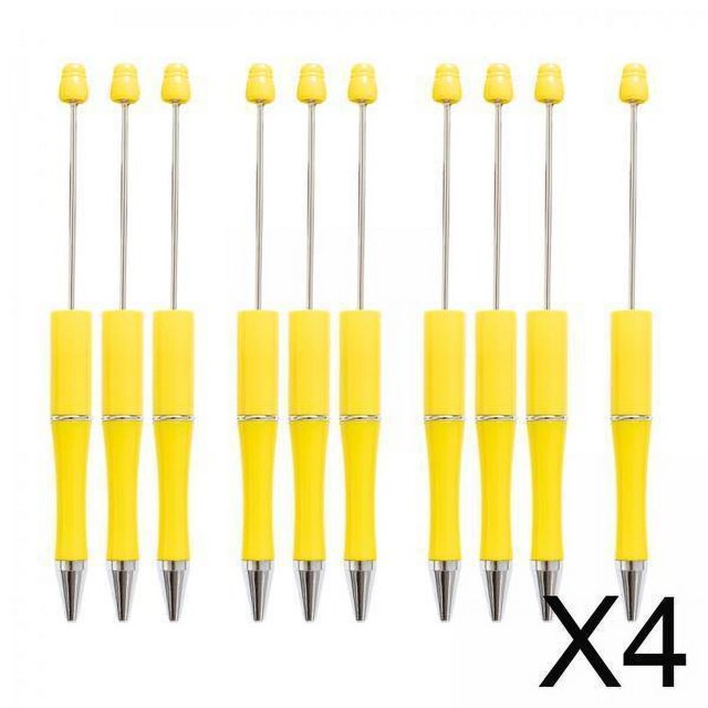 4x10 Piezas Bolígrafos De DIY Bolígrafos Con Cuentas Bolígrafo Bolígrafo De Cuentas Para Cumpleaños Amarillo