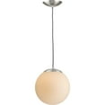 thumbnail image 6 of Atwell Collection Brushed Nickel and Opal Glass Globe Medium Hanging Pendant Light, 6 of 9