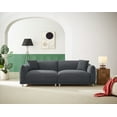 thumbnail image 2 of Kevinplus 88.58" Sofa, Comfy Sofa Couch with Extra Deep Seats, Modern Sofa Bread-Like Sofa with 2 Pillows and Metal Feet with Anti-Skid Pads, DARK GREY., 2 of 8
