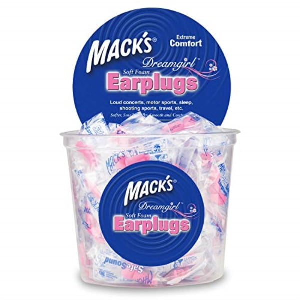 Small Ear Plugs for Sleepin Pink Mack's Dreamgirl Soft Foam Earplugs 50 Pair 