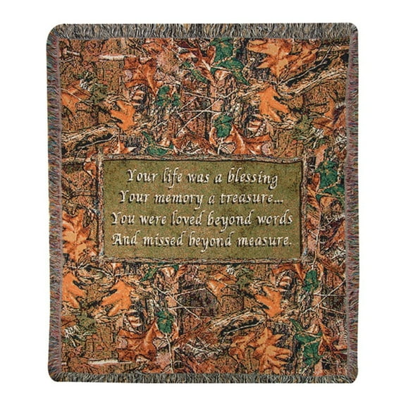 Manual Woodworkers & Weavers Camo Funeral Tapestry Cotton Throw
