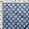 thumbnail image 3 of oneOone Cotton Poplin Medium Blue Fabric Asian Retro Floral Sewing Material Print Fabric By The Yard 56 Inch Wide, 3 of 4