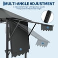 thumbnail image 3 of Outdoor BBQ Grill Gazebo with Double-Tier Ventilation - 8' x 5' Grilling Canopy with Shelves & LED Hook - Heavy-Duty Steel Frame Shelter for Backyards & Patios - Charcoal Gray / Khaki, 3 of 8