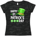 thumbnail image 3 of Inktastic Happy St. Patrick's Day Green Hat and Clovers Women's T-Shirt, 3 of 5
