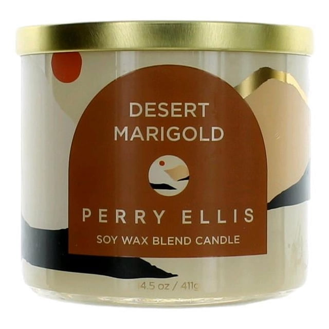Perry Ellis cpedm145 14.5 oz Soy Wax Blend 3 Wick Candle - Desert Marigold