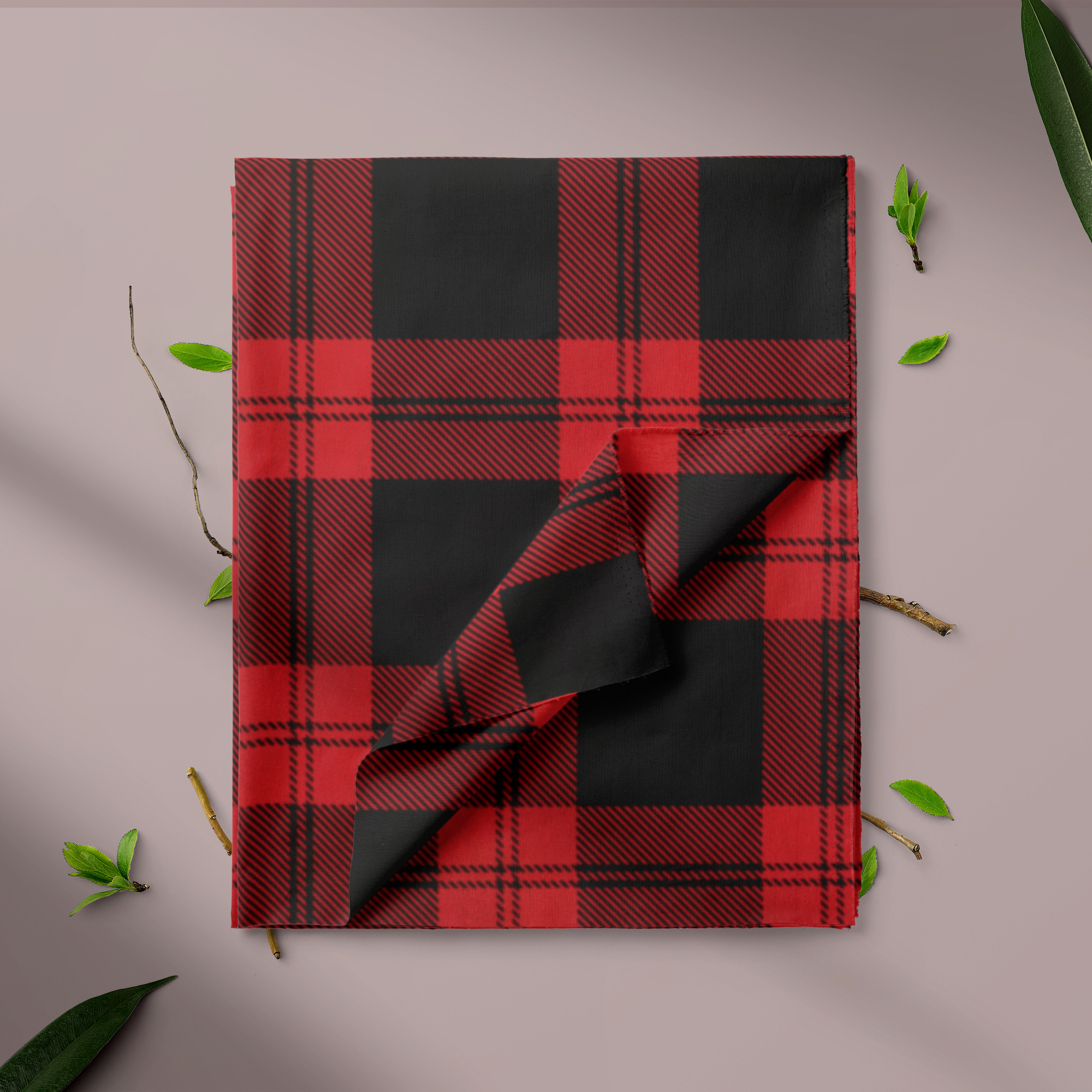 Mainstays 1.5 Yards 100% Cotton Light-weight Flannel Plaid Check, Red, 42" Wide for Crafts