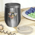 thumbnail image 2 of Sweet As Can Bee with Bee & Flowers Art Merch Gift, Stainless Steel 12oz Wine Tumbler, 2 of 5