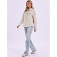 thumbnail image 4 of DARING DIVA Women's Turn-Down Collar Long Sleeve Button Down Jacket S Apricot, 4 of 6