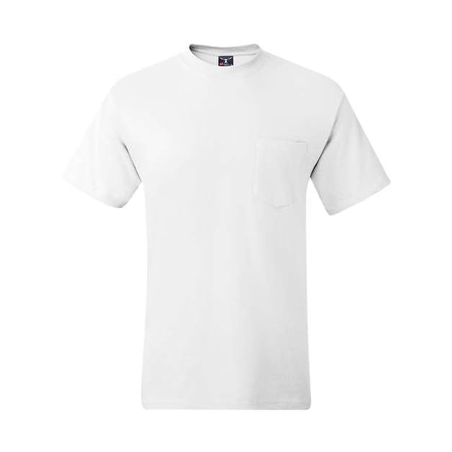 Camiseta de manga corta con bolsillo Beefy de Hanes, tallas grandes - 5190x, blanco, XXX-Large hanes 5190