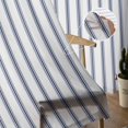 thumbnail image 5 of Navy Blue Striped Semi Sheer Curtains 108 Inch Length 2 Panels Set, Navy Blue White Stripes Farmhouse Sheer Kitchen Curtain Privacy Voile Window Curtain for Living Room Bedroom Rod Pocket Drapes, 5 of 7
