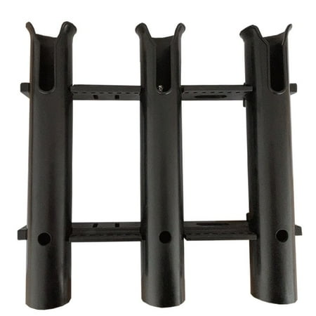 ISURE MARINE Fishing Rod Holder Bracket Wall Mounted Boat Side Mount Tool Holder Tube Links with Screws 3 Pole Tube (Black)