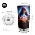 thumbnail image 2 of Vaso de viaje Oasisdream Oasisdream 600 ml con estampado de calaveras, 2 of 6
