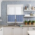 thumbnail image 6 of Christmas Blue Kitchen Curtains and Valances Set, Rod Pocket Curtains Tier Farmhouse Window Curtains 36 Inch Length, Vintage Country Chic Deer Vines Animals 3 Piece Kitchen Curtains Set, 6 of 6