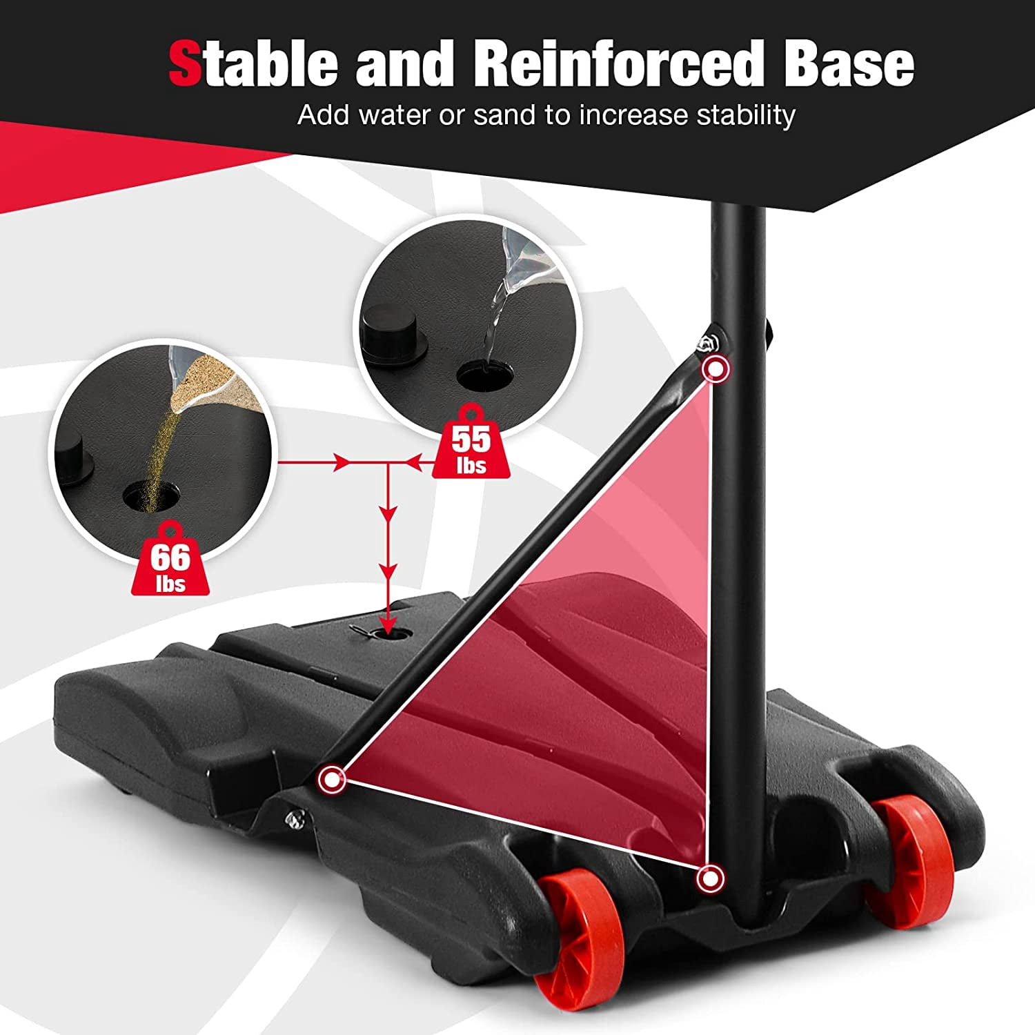 Portable Basketball Hoop, 7.1FT-8.1FT Height Adjustable Basketball Goal System with 28" Shatterproof Backboard, 2 Nets,16.5" Rim, Wheels, Indoor Outdoor Basketball Stand for Kids Teens Adults