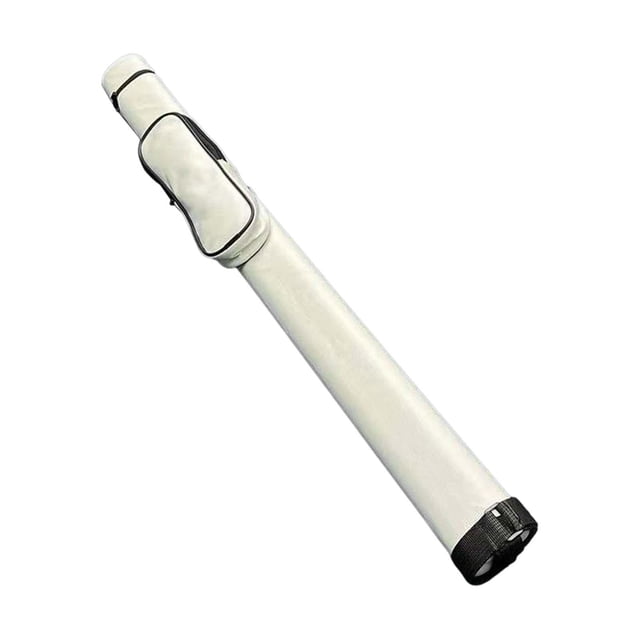 Almencla Pool Cue Case Holds 1 Butt and 1 Shaft Portable Dustproof Pool Cue Stick Box White